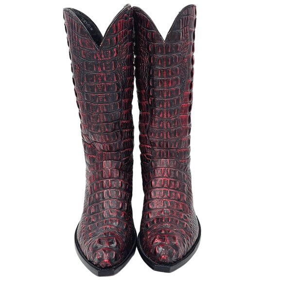 Tres Outlaws Black Cherry Hornback Alligator 11.5 Cowboy Western Boots $7500MSRP - Picture 4 of 16